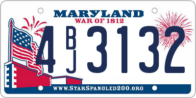 MD license plate 4BJ3132