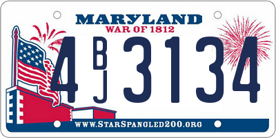 MD license plate 4BJ3134