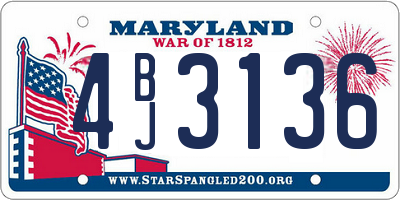 MD license plate 4BJ3136