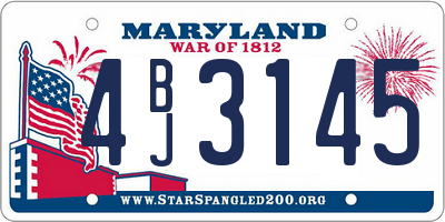 MD license plate 4BJ3145