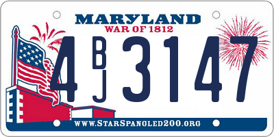 MD license plate 4BJ3147