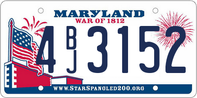 MD license plate 4BJ3152