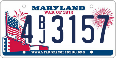 MD license plate 4BJ3157