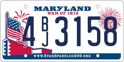 MD license plate 4BJ3158