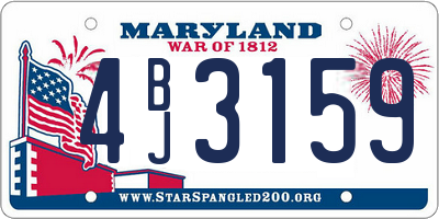 MD license plate 4BJ3159