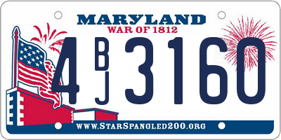 MD license plate 4BJ3160
