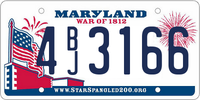 MD license plate 4BJ3166