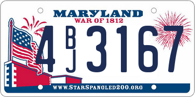 MD license plate 4BJ3167