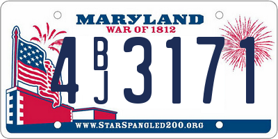 MD license plate 4BJ3171