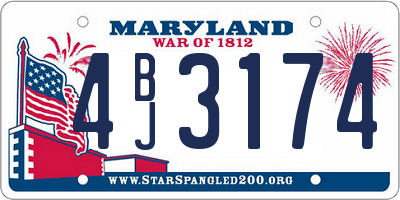 MD license plate 4BJ3174