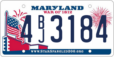 MD license plate 4BJ3184