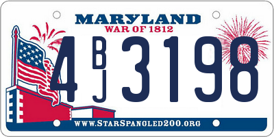 MD license plate 4BJ3198