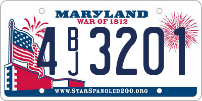 MD license plate 4BJ3201