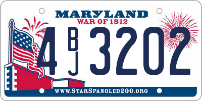 MD license plate 4BJ3202