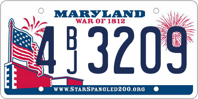 MD license plate 4BJ3209