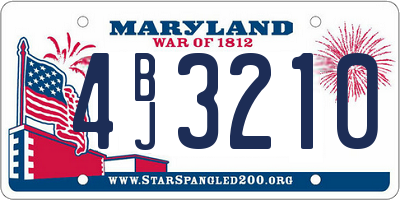 MD license plate 4BJ3210