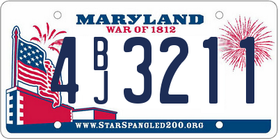 MD license plate 4BJ3211