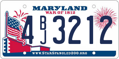 MD license plate 4BJ3212