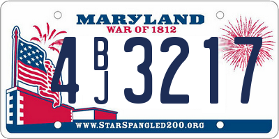 MD license plate 4BJ3217