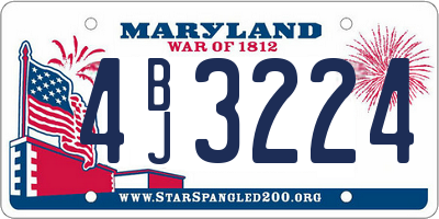 MD license plate 4BJ3224