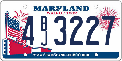 MD license plate 4BJ3227