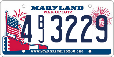 MD license plate 4BJ3229