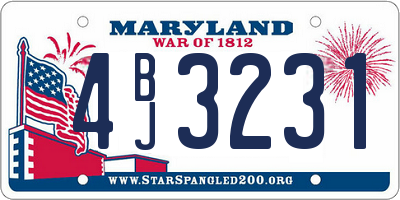 MD license plate 4BJ3231