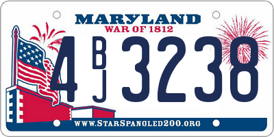 MD license plate 4BJ3238