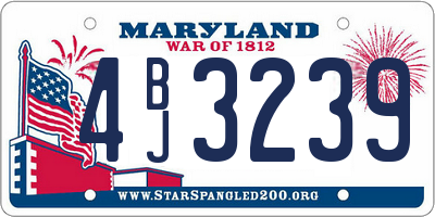 MD license plate 4BJ3239