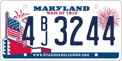 MD license plate 4BJ3244