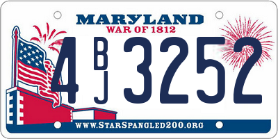 MD license plate 4BJ3252