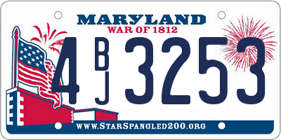MD license plate 4BJ3253