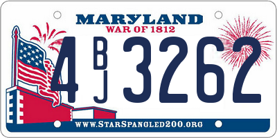 MD license plate 4BJ3262