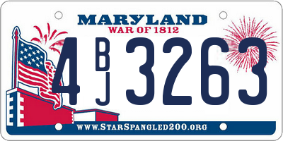 MD license plate 4BJ3263