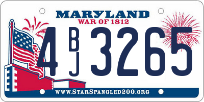 MD license plate 4BJ3265