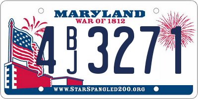 MD license plate 4BJ3271