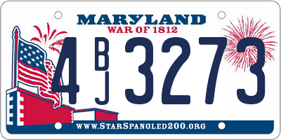 MD license plate 4BJ3273