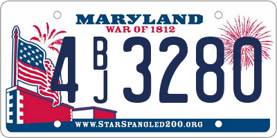 MD license plate 4BJ3280