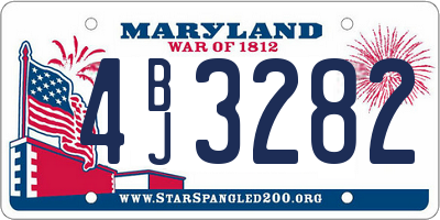 MD license plate 4BJ3282