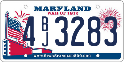 MD license plate 4BJ3283