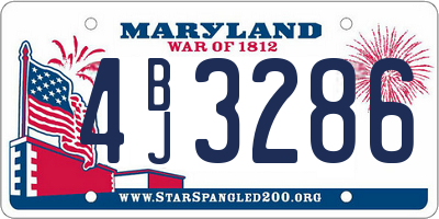 MD license plate 4BJ3286