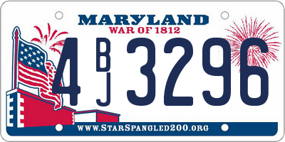 MD license plate 4BJ3296