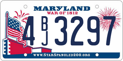 MD license plate 4BJ3297