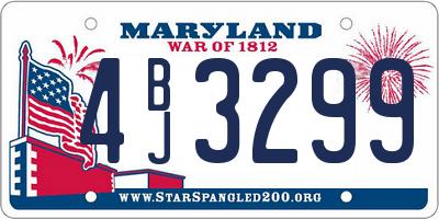 MD license plate 4BJ3299