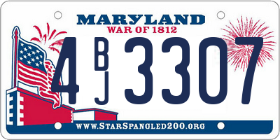 MD license plate 4BJ3307
