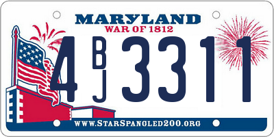 MD license plate 4BJ3311
