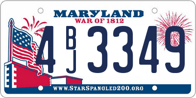 MD license plate 4BJ3349