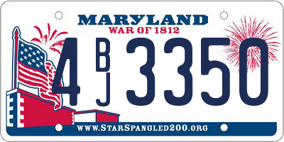 MD license plate 4BJ3350
