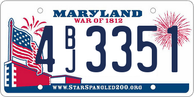 MD license plate 4BJ3351