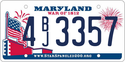 MD license plate 4BJ3357